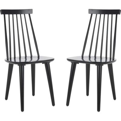 Safavieh Model 2er-Set Dining Chairs - Elegant Rubberwood Black Safavieh Model 2er-Set Dining Chairs - Elegant Rubberwood Black