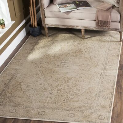 NADUVI Charlotte Beig Viskose Vintage-Teppich - 170x120cm NADUVI Charlotte Beig Viskose Vintage-Teppich - 170x120cm