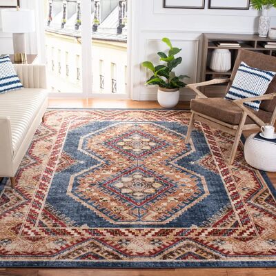 Safavieh Königsblau/Rost 90x150cm Teppich - Traditionelles Persisches Design Safavieh Königsblau/Rost 90x150cm Teppich - Traditionelles Persisches Design