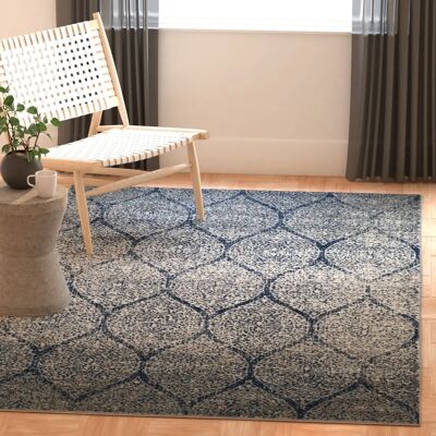 Safavieh Navy Blue Silver Elegant Modern Carpet - Carpet Safavieh Navy Blue Silver Elegant Modern Carpet - Carpet