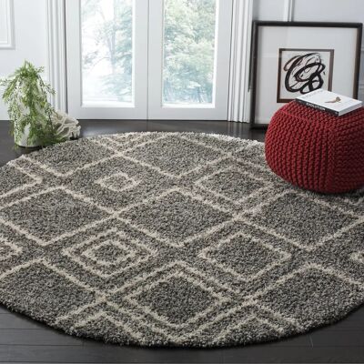 NADUVI Francine Runder Teppich - 200x200cm Braun Polypropylen Jute NADUVI Francine Runder Teppich - 200x200cm Braun Polypropylen Jute