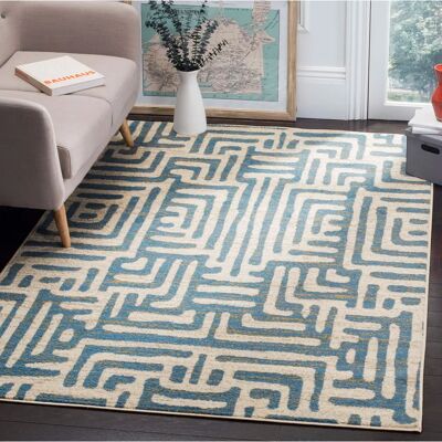 Safavieh Beig/Elfenbein & Blau Hell Tribal Teppich - Rechteckig 280x200 cm Safavieh Beig/Elfenbein & Blau Hell Tribal Teppich - Rechteckig 280x200 cm