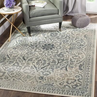 NADUVI Cordova Vintage Rug - Rectangular, Blue, 170x100cm - Rug NADUVI Cordova Vintage Rug - Rectangular, Blue, 170x100cm - Rug