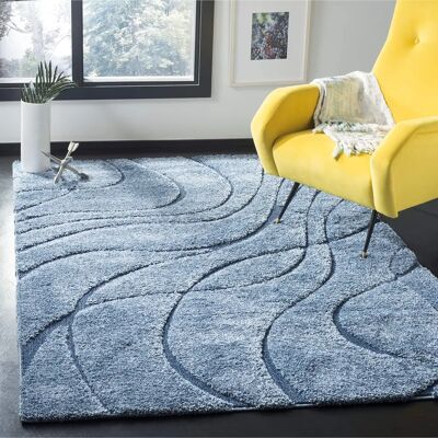 Tapis Bleu Safavieh - Carpet Rectangulaire Moderne - Publicité Tapis Bleu Safavieh - Carpet Rectangulaire Moderne - Publicité