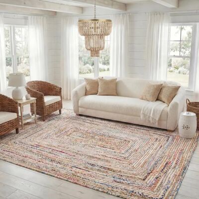 Safavieh - Cape Cod Jute/Wool - Beige/Multicolor - Rug - Publicité Safavieh - Cape Cod Jute/Wool - Beige/Multicolor - Rug - Publicité