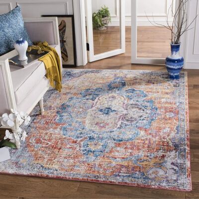 Safavieh Blau Orange Kurzer Flor Teppich - Teppich Safavieh Blau Orange Kurzer Flor Teppich - Teppich