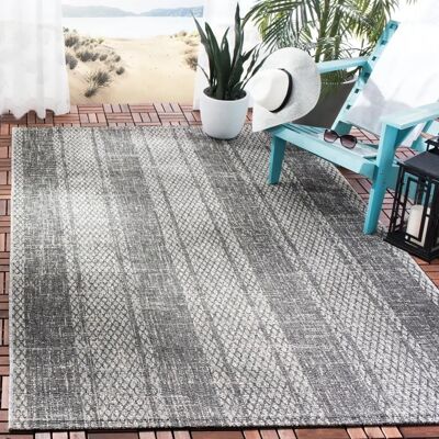 Safavieh Hellgrau & Schwarz Teppich - Indoor & Outdoor Safavieh Hellgrau & Schwarz Teppich - Indoor & Outdoor