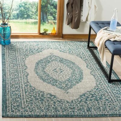 Safavieh - Courtyard Indoor/Outdoor Rug - Hellgrau/Blaugrün Safavieh - Courtyard Indoor/Outdoor Rug - Hellgrau/Blaugrün