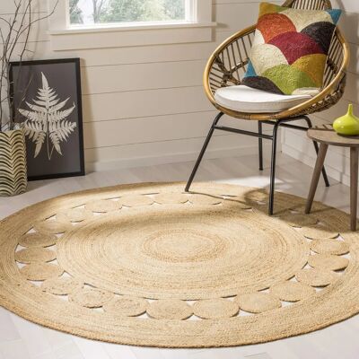 Safavieh - Jute Natural 150x150 - Rug - Publicité Safavieh - Jute Natural 150x150 - Rug - Publicité