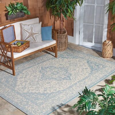 Safavieh - NADUVI - Blau - 180x120x0.51 cm - Outdoor-Teppich Safavieh - NADUVI - Blau - 180x120x0.51 cm - Outdoor-Teppich