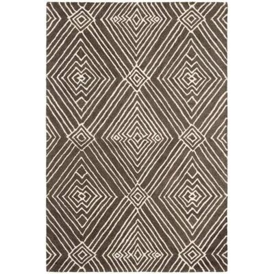 Tapis en laine grise Sofya - Rectangulaire, 180x120 cm, 0.51 cm d'épaisseur - Publicité Tapis en laine grise Sofya - Rectangulaire, 180x120 cm, 0.51 cm d'épaisseur - Publicité
