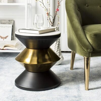 Safavieh Beistelltisch aus Eisen Schwarz/Gold 35x40x35cm Safavieh Beistelltisch aus Eisen Schwarz/Gold 35x40x35cm