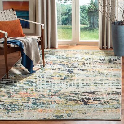 NADUVI Rachel Beig & Blau Marine Teppich - 160x230 cm NADUVI Rachel Beig & Blau Marine Teppich - 160x230 cm