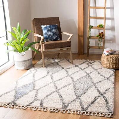 Tangier Creme & Blau Teppich - rug Tangier Creme & Blau Teppich - rug