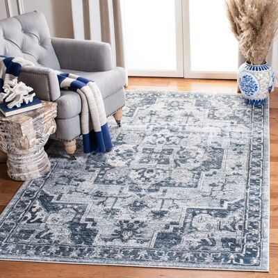 NADUVI Safavieh Teppich - Blau / Marine & Elfenbein Vintage 155x230cm NADUVI Safavieh Teppich - Blau / Marine & Elfenbein Vintage 155x230cm