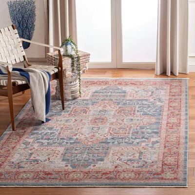 NADUVI Kenitra Teppich - Blau & Rot, 180x120 cm, Rechteckig NADUVI Kenitra Teppich - Blau & Rot, 180x120 cm, Rechteckig