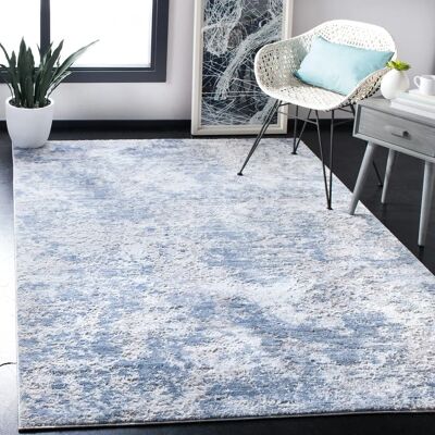 Safavieh Mila Blue Rug - Rectangular Contemporary Floor Covering Safavieh Mila Blue Rug - Rectangular Contemporary Floor Covering