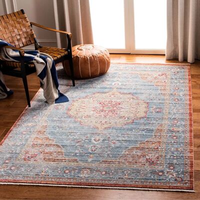 NADUVI Kenitra Blau Teppich - Traditioneller Stil NADUVI Kenitra Blau Teppich - Traditioneller Stil