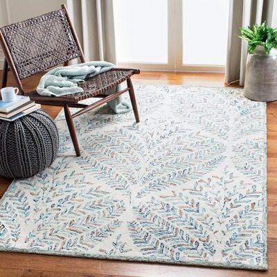 Safavieh - Capri - Elfenbein/Blau Wolle - 150x245 cm - Rug Safavieh - Capri - Elfenbein/Blau Wolle - 150x245 cm - Rug
