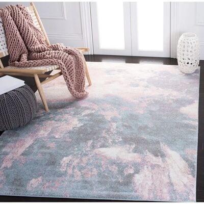 NADUVI Teppich - Rose & Blau - Abstrakt, Weich, Modern - Teppich NADUVI Teppich - Rose & Blau - Abstrakt, Weich, Modern - Teppich