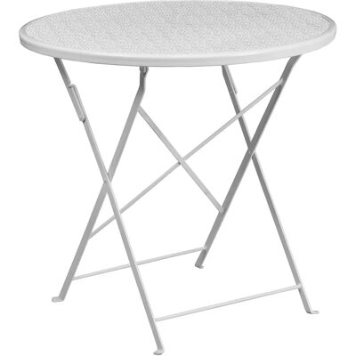 Stół zewnętrzny Flash Furniture Oia - Okrągły 76,2 cm Stal Biały Składany Stół zewnętrzny Flash Furniture Oia - Okrągły 76,2 cm Stal Biały Składany