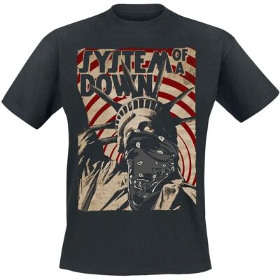 System Of A Down Liberty Bandit Kurzarm-T-Shirt - Herren - Schwarz System Of A Down Liberty Bandit Kurzarm-T-Shirt - Herren - Schwarz