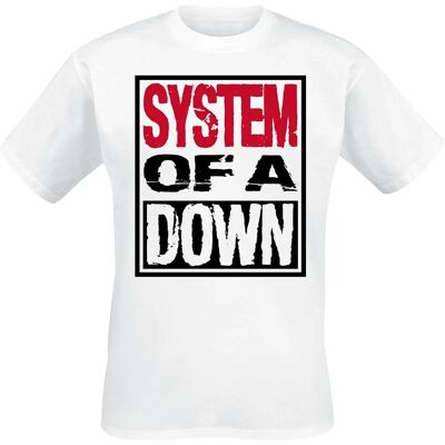 System Of A Down Triple Stack Box Weiß T-Shirt - T-Shirt System Of A Down Triple Stack Box Weiß T-Shirt - T-Shirt