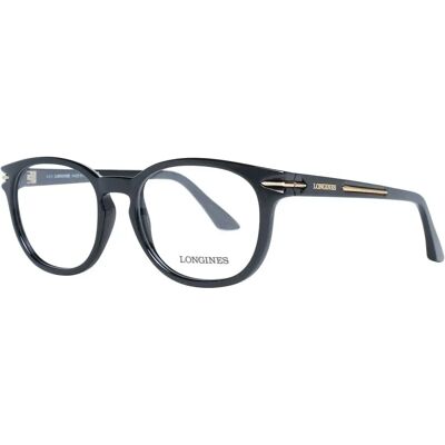 Longines LG5009-H Unisex Round Black Eyewear Frames - Eyewear Frames Longines LG5009-H Unisex Round Black Eyewear Frames - Eyewear Frames