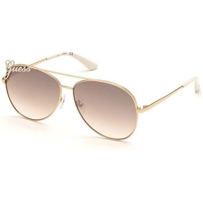 Guess Aviator Womens Shiny Rose Gold Brown Mirror - Sunglasses Guess Aviator Womens Shiny Rose Gold Brown Mirror - Sunglasses