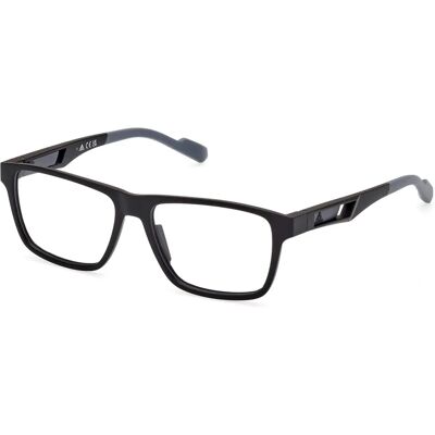 Adidas SP5058 002 Mat svart rektangulär glasögonram - Eyewear Frames Adidas SP5058 002 Mat svart rektangulär glasögonram - Eyewear Frames