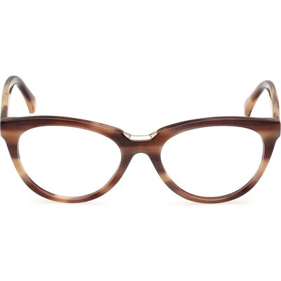 Max Mara Monture ronde marron clair/à rayures - Lunettes - Publicité Max Mara Monture ronde marron clair/à rayures - Lunettes - Publicité