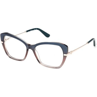 Guess GU50183 Blue Geometric Eyeglasses - Women Guess GU50183 Blue Geometric Eyeglasses - Women