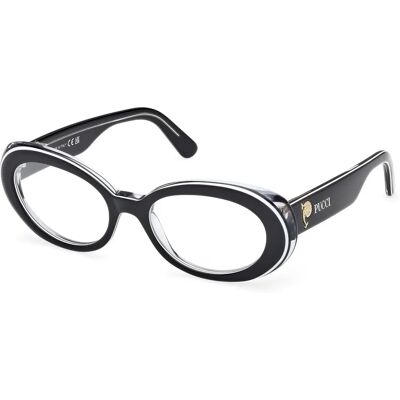 Pucci EP5262 004 Black/White Round Vintage Eyewear Frames - Eyewear Frames Pucci EP5262 004 Black/White Round Vintage Eyewear Frames - Eyewear Frames