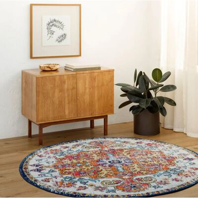 LIVABLISS Vintage Multicolor/Naranja Round Rug - Rug LIVABLISS Vintage Multicolor/Naranja Round Rug - Rug