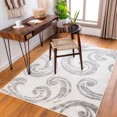 Surya Margaret Vintage Geometric Rug - 152x213cm - Gray & White Surya Margaret Vintage Geometric Rug - 152x213cm - Gray & White
