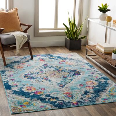 Surya Aden Vintage blauer Teppich - Orientalischer Läufer Surya Aden Vintage blauer Teppich - Orientalischer Läufer
