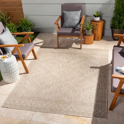 Surya Outdoor Carpet Beige 200x275cm - Modern Geometric Design Surya Outdoor Carpet Beige 200x275cm - Modern Geometric Design