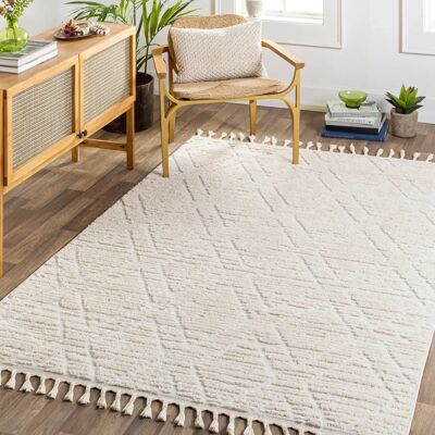 Surya Jasmine Berber-Teppich - 160x213cm, Elfenbein, Oeko-Tex 100 Surya Jasmine Berber-Teppich - 160x213cm, Elfenbein, Oeko-Tex 100