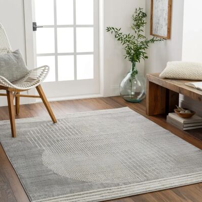 Tapis Surya Enso2 Gris Beige Scandinave - 160x215cm - OEKO-TEX Tapis Surya Enso2 Gris Beige Scandinave - 160x215cm - OEKO-TEX