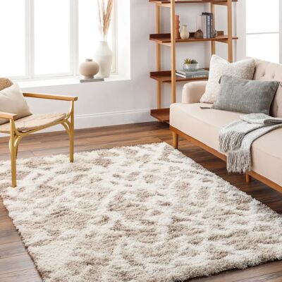 Surya - Beiger Hochflor-Teppich - 160x220cm - Innenbereich Surya - Beiger Hochflor-Teppich - 160x220cm - Innenbereich