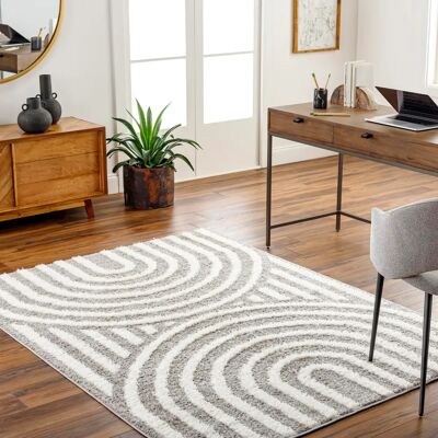 LIVABLISS Shaggy Dark Gray/White Rug - Interior LIVABLISS Shaggy Dark Gray/White Rug - Interior