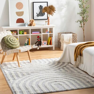 LIVABLISS Light Gray/White Shaggy Rug - Rug LIVABLISS Light Gray/White Shaggy Rug - Rug