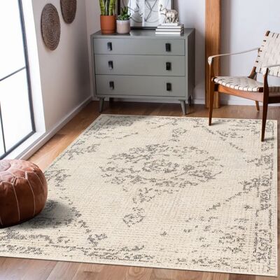 Surya Vintage Shabby Chic Oriental Teppich - Elfenbein Grau 160x213 cm Surya Vintage Shabby Chic Oriental Teppich - Elfenbein Grau 160x213 cm