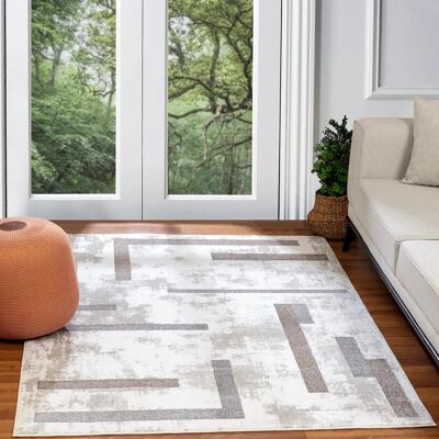 Tapis Gabby Blanc et Gris - Design Scandinave - 120x170cm Tapis Gabby Blanc et Gris - Design Scandinave - 120x170cm