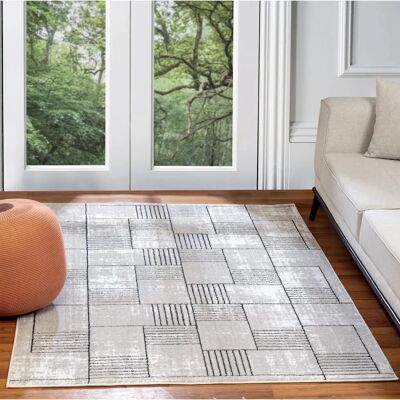 Surya Ivy Geometric Industrial Rug - 160x213cm - Gray Dark - Modern Design Surya Ivy Geometric Industrial Rug - 160x213cm - Gray Dark - Modern Design