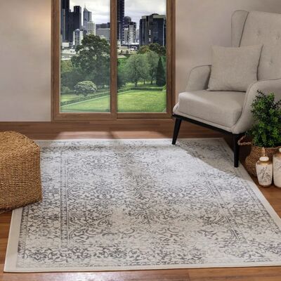 Surya Hazel Vintage Orientteppich - 120x170cm - Grau Creme - OEKO-TEX 100 Surya Hazel Vintage Orientteppich - 120x170cm - Grau Creme - OEKO-TEX 100