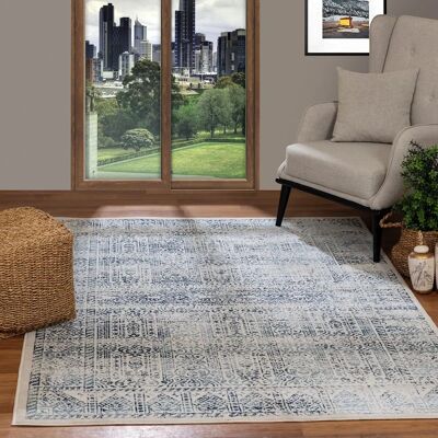 Surya Vintage Blue White Short Pile Rug - Oriental Interior Style Surya Vintage Blue White Short Pile Rug - Oriental Interior Style