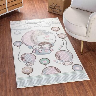Surya - Childrens Rug - Hot Air Balloon - cute loon 160 x 213 cm - Beige Pink - OEKO-TEX 100 Surya - Childrens Rug - Hot Air Balloon - cute loon 160 x 213 cm - Beige Pink - OEKO-TEX 100
