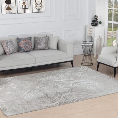 Tapis Surya Ingrid Vintage Shabby Chic Gris et Blanc - 120x170cm Tapis Surya Ingrid Vintage Shabby Chic Gris et Blanc - 120x170cm