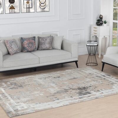 Surya Martina - Modern abstrakt matta - Beige & Vit - 160x213cm Surya Martina - Modern abstrakt matta - Beige & Vit - 160x213cm